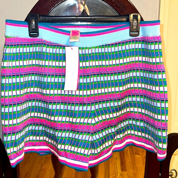 BNWT Lilly Pulitzer Avington Sweater Short Sz XL turquoise shore mermaid stripe - Picture 1 of 4